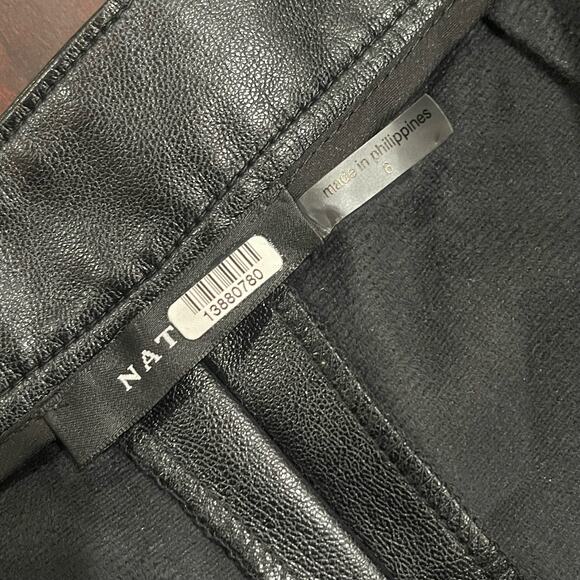 Natori Faux Vegan Leather Wide-Leg Crop Pants Size 6 - Picture 7 of 10